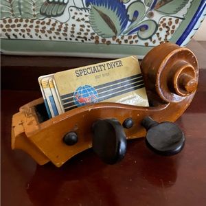 Genuine cello scroll business card holder
